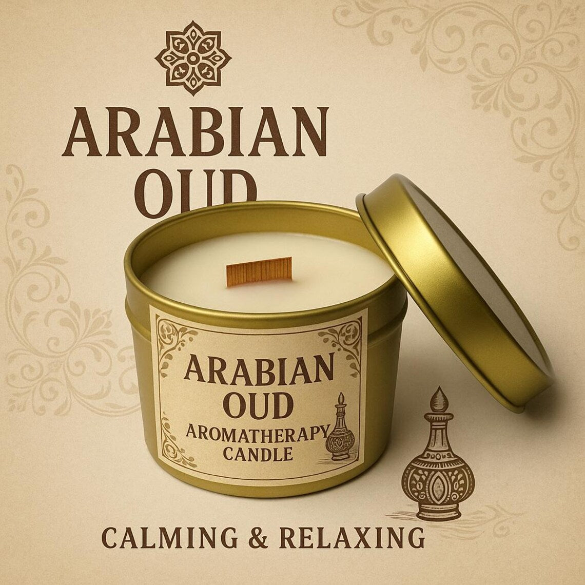 Arabian Oud Candle with Wooden Wick
